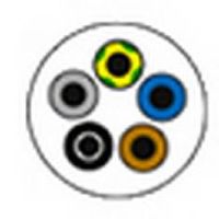 Snoer 5x0,75 vmvl wit rond 100 meter snoer met 5 aders bruin blauw groengeel zwart grijs