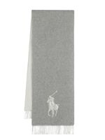 Polo Ralph Lauren écharpe frangée à motif Polo Pony - Gris - thumbnail