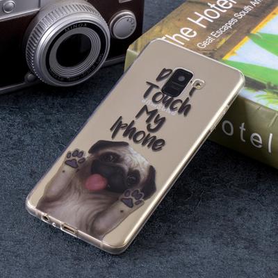 Dont Touch mijn telefoon hond patroon zachte TPU Case voor Galaxy A8 (2018)