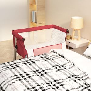 Babybox met matras linnen rood