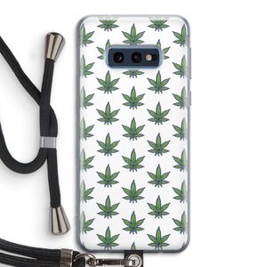 Weed: Samsung Galaxy S10e Transparant Hoesje met koord