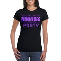 Verkleed T-shirt voor dames - nineties party - zwart - jaren 90/90s - themafeest - thumbnail