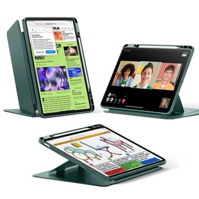 iPad Air 13" (2024) Flip Magnetic Case with Pencil Holder - Green
