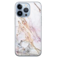 iPhone 13 Pro siliconen hoesje - Parelmoer marmer