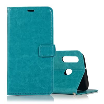 Crazy Horse textuur horizontale Flip lederen draagtas met houder & kaartsleuven & portemonnee & fotolijstjes voor Galaxy A40 (blauw)
