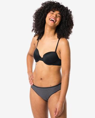 HEMA Damesslip katoen - 2 stuks zwart/wit (zwart/wit)