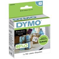 DYMO S0929120 Rol met etiketten 25 x 25 mm Papier Wit 750 stuk(s) Weer verwijderbaar Universele etiketten