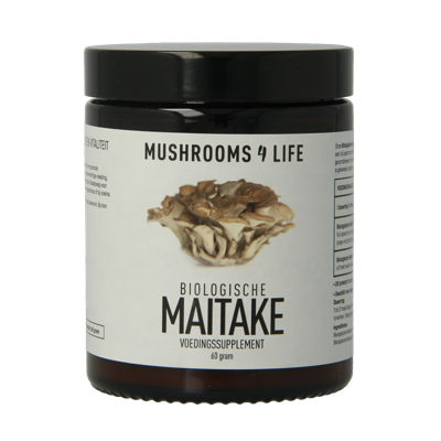 Mushrooms for Life Maitake padddenstoelen poeder bio 60 Gram