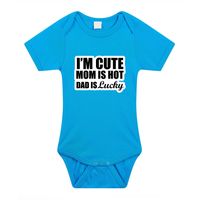Cute hot lucky cadeau baby rompertje blauw jongens 92 (18-24 maanden)  -