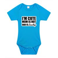 Cute hot lucky cadeau baby rompertje blauw jongens