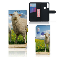 Alcatel 1S 2020 Telefoonhoesje met Pasjes Schaap en Lammetje - thumbnail