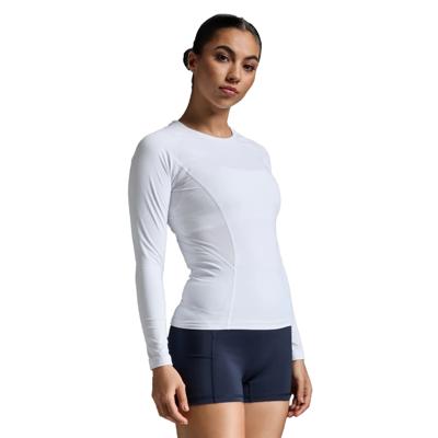 2XU Core Compression hardloopshirt lange mouw White/No Logo Dames XL