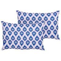 Beliani-CERIANA-Tuinkussen set van 2-Blauw|Roze-40 x 60 cm-Polyester