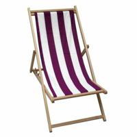 Solstol Jardin Prive Chilean Rojo/Blanco Canvas Strepen Rood beukenhout Wit (106 x 55 x 95 cm)