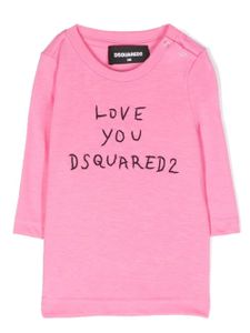 DSQUARED2 KIDS t-shirt en coton à logo brodé - Rose