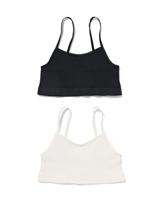 HEMA Kindertops naadloos rib - 2 stuks wit (wit)