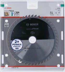 Bosch Accessories Bosch Power Tools 2608837723 Hardmetaal-cirkelzaagblad 216 x 30 mm Aantal tanden: 48 1 stuk(s)