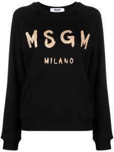 MSGM sweat en coton à logo imprimé - Noir