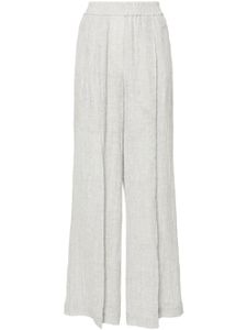 Brunello Cucinelli pantalon palazzo à taille haute - Gris