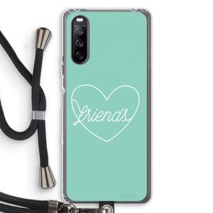 Friends heart pastel: Sony Sony Xperia 10 III Transparant Hoesje met koord