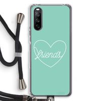 Friends heart pastel: Sony Sony Xperia 10 III Transparant Hoesje met koord