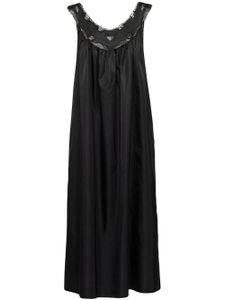 Prada robe en dentelle Re-Nylon à coupe mi-longue - Noir