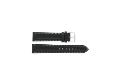 Horlogeband Universeel 890.01.22 Leder Zwart 22mm