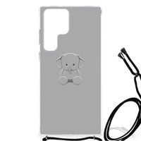 Samsung Galaxy S23 Ultra Stevig Bumper Hoesje Grijs Baby Olifant - thumbnail