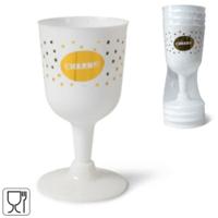 Senza wijnglazen wit/goudkleurig 140 ml 4 stuks | 24 stuks