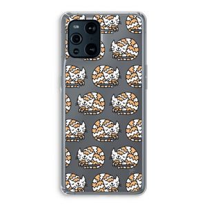 Slapende poes: Oppo Find X3 Transparant Hoesje