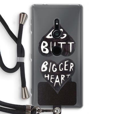 Big butt bigger heart: Sony Xperia XZ2 Transparant Hoesje met koord