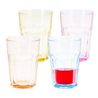Waterglazen/drinkglazen Coloris - 8x - transparant kleurenmix - 360 ml