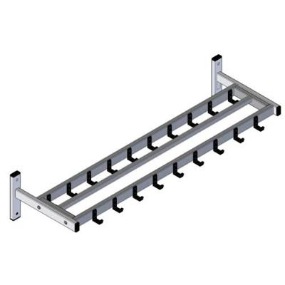 Basic HIQ wandgarderobe met 19 haken - grijs/zwart