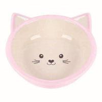 Happy pet voerbak kitten roze / creme (200 ML)