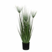 Groene Papyrus moerasplant kunstplant 76 cm in zwarte pot - thumbnail