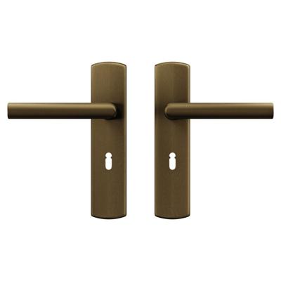 AXA AXA Curve klik deurkruk Milan op schild sleutelgat 56mm - aluminium/brons