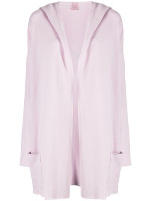 Teddy Cashmere cardigan en cachemire Napoli à capuche - Violet