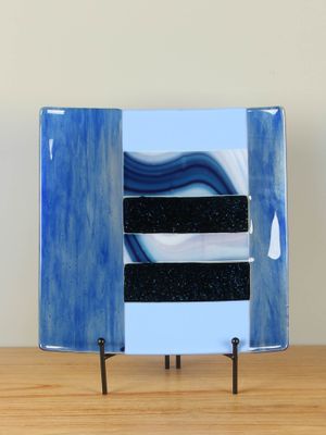 Glazen schaal Nikki&apos;s creation Blue dish
