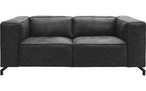 Goossens Bank Calvin antraciet, micro leer, 2-zits, modern design