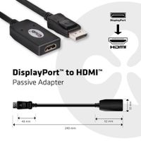 CLUB3D DisplayPort™ to HDMI™ Passive Adapter - thumbnail