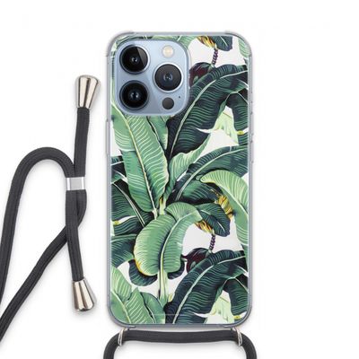 Bananenbladeren: iPhone 13 Pro Transparant Hoesje met koord