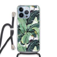 Bananenbladeren: iPhone 13 Pro Transparant Hoesje met koord