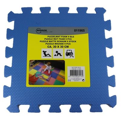 Ondertegels zwembad/ foam tegels 30 x 30 cm - blauw - 9 stuks