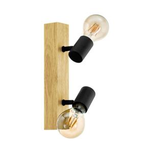Eglo Landelijke plafondlampTownshend 3 2-lichts zwart met hout - 99478