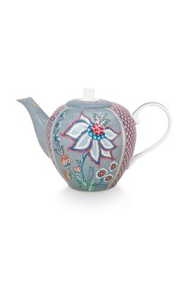 Pip Studio Flower Festival Theepot Groot Lichtblauw