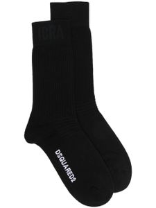 DSQUARED2 chaussettes à logo en intarsia - Noir