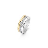 TI SENTO - Milano Ring 12094ZY Zilver gold plated Maat 62