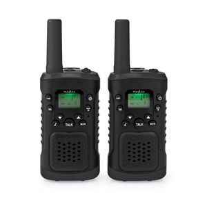 Nedis Walkie talkie Set | 2 Handsets | Tot 6 km | Frequentiekanalen: 8 | PTT / VOX | tot 3 uur | Koptelefoonoutput | 2 Headsets | Zwart - WLTK0610BK