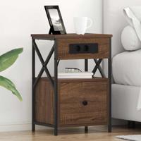 Bedside kasten met lade 2 pcs bruin eikenkleur 40 x 31 x 60 cm