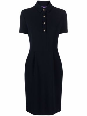 Ralph Lauren Collection robe-polo mi-longue cintrée - Bleu